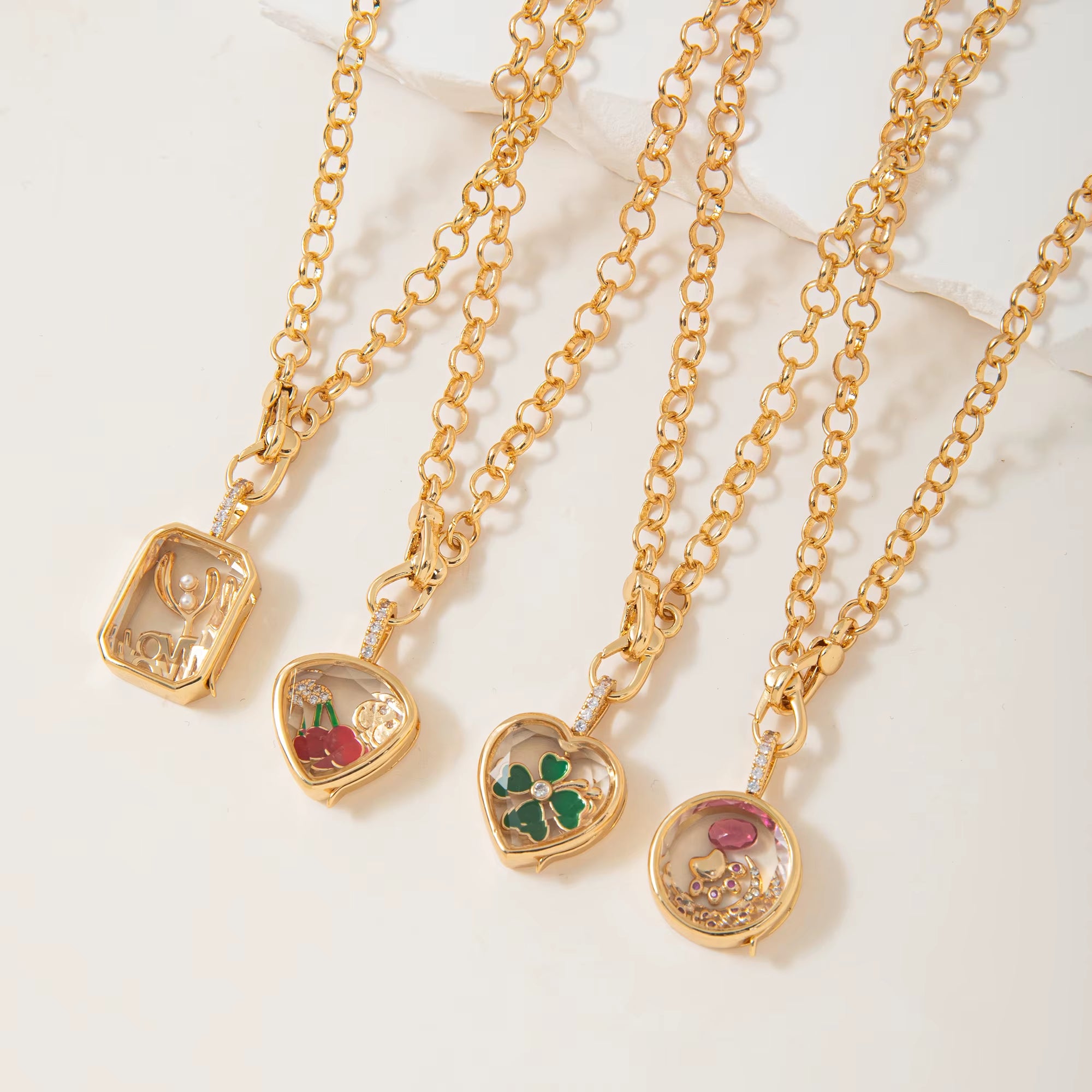 Heart of the Ocean Can Be Opened Necklace, Water Droplet Pendant, Niche Cute Small Object, Collarbone Chain, Color Preservation